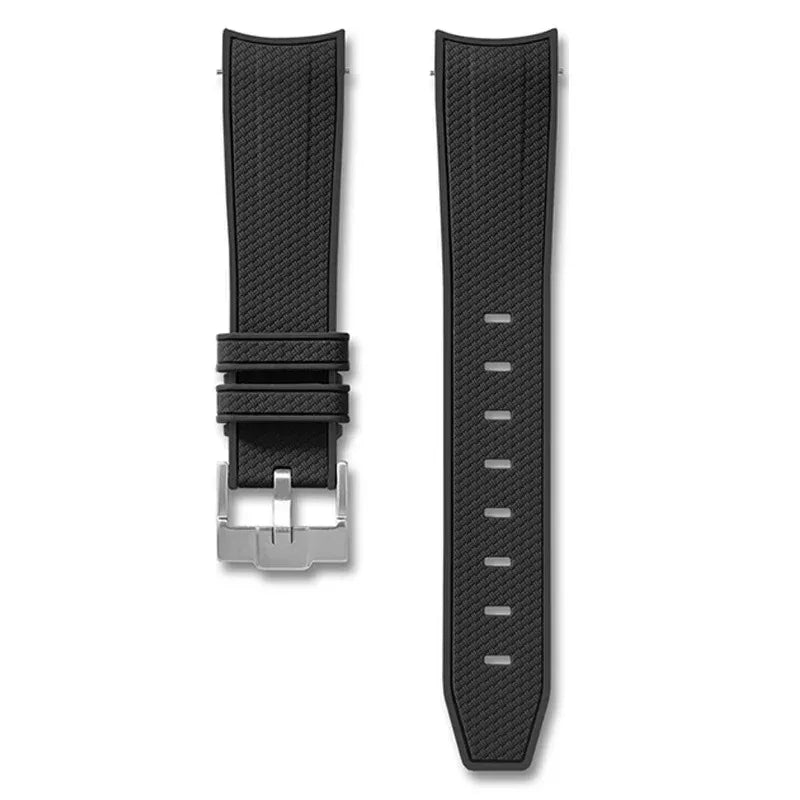 Curved End Strap for Omega X Swatch Joint MoonSwatch Planet 20mm Silicone Quick Release Watch Band Bracelet for Speedmaster