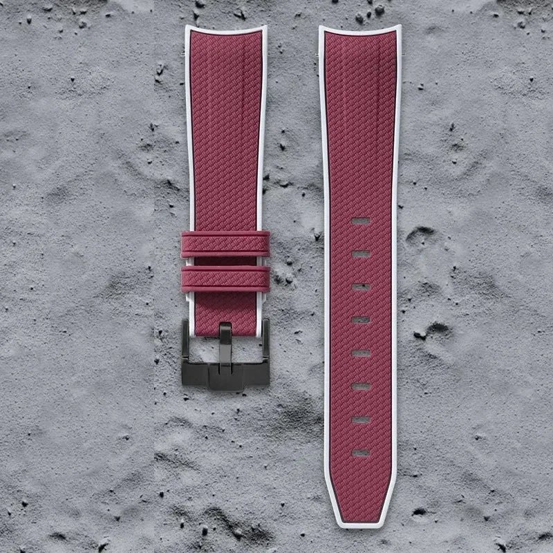 Curved End Strap for Omega X Swatch Joint MoonSwatch Planet 20mm Silicone Quick Release Watch Band Bracelet for Speedmaster